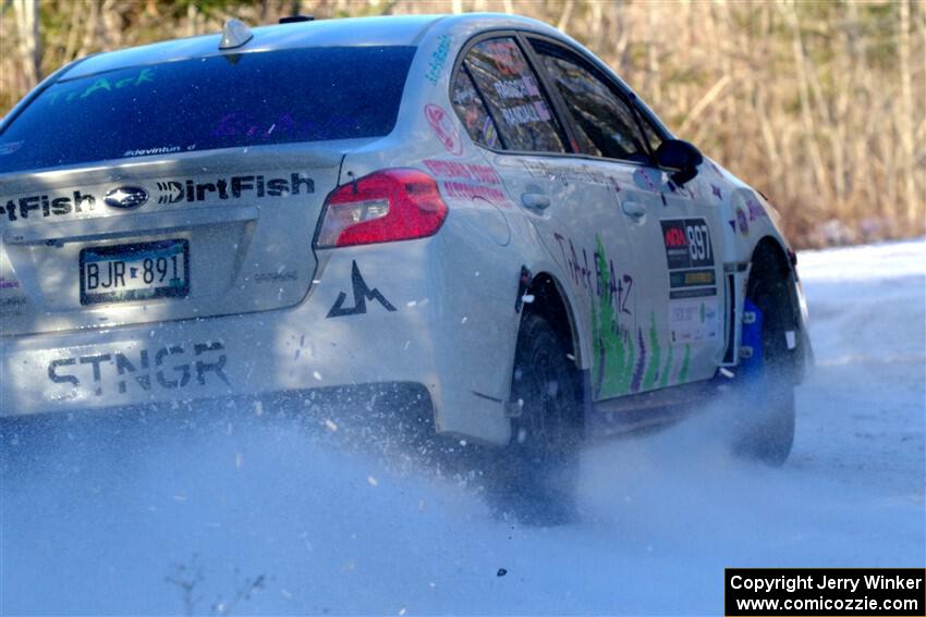 Jamey Randall / Andrew Rausch Subaru WRX on SS2, Nemadji Trail West.