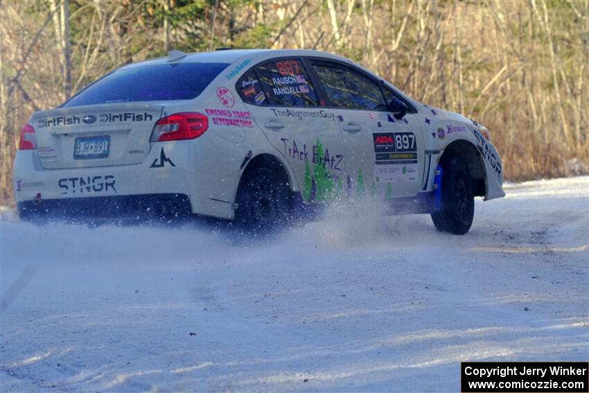 Jamey Randall / Andrew Rausch Subaru WRX on SS2, Nemadji Trail West.