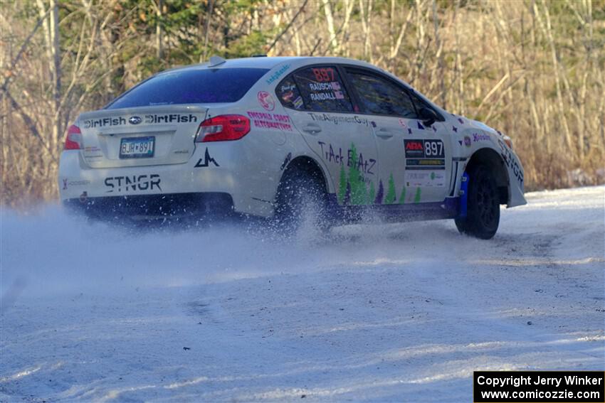 Jamey Randall / Andrew Rausch Subaru WRX on SS2, Nemadji Trail West.