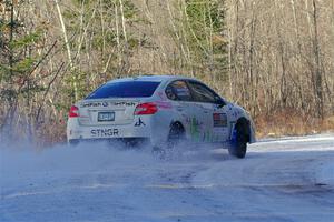 Jamey Randall / Andrew Rausch Subaru WRX on SS2, Nemadji Trail West.