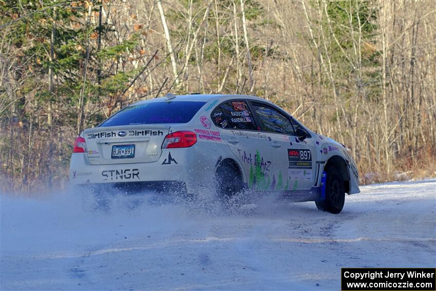 Jamey Randall / Andrew Rausch Subaru WRX on SS2, Nemadji Trail West.