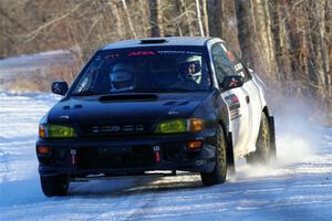 Jack Nelson / Isaac Zink Subaru Impreza on SS2, Nemadji Trail West.