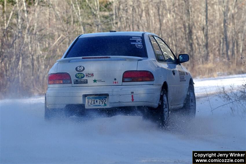 Jack Nelson / Isaac Zink Subaru Impreza on SS2, Nemadji Trail West.