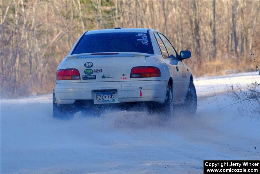 Jack Nelson / Isaac Zink Subaru Impreza on SS2, Nemadji Trail West.