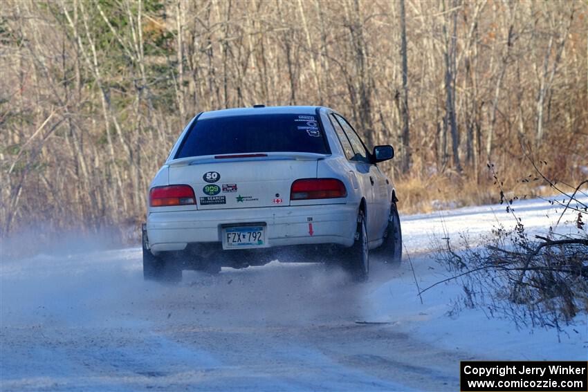 Jack Nelson / Isaac Zink Subaru Impreza on SS2, Nemadji Trail West.