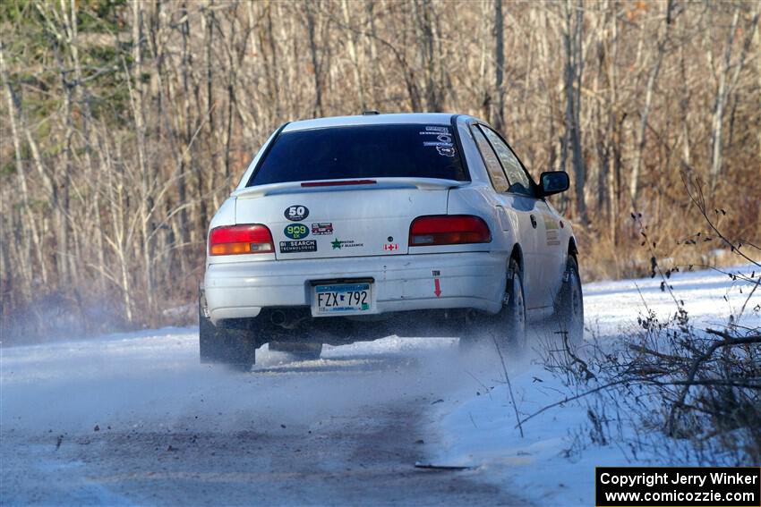 Jack Nelson / Isaac Zink Subaru Impreza on SS2, Nemadji Trail West.