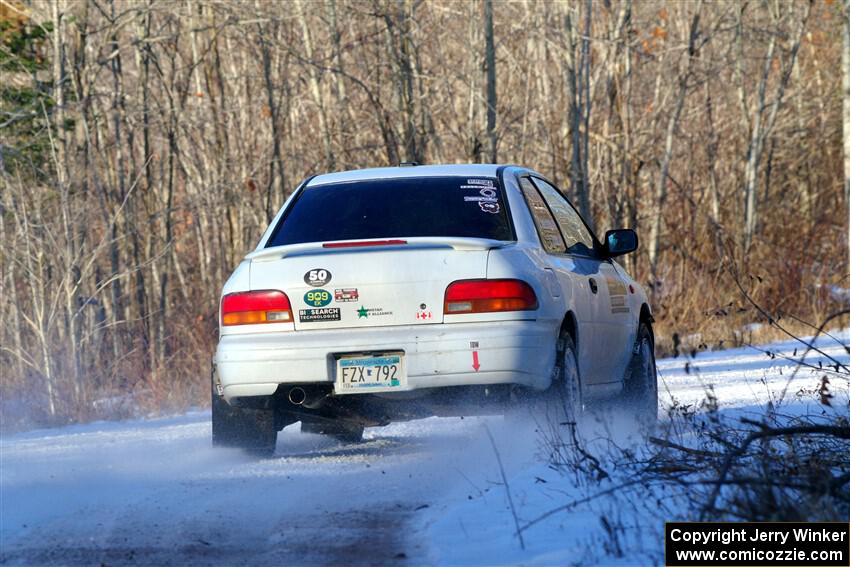 Jack Nelson / Isaac Zink Subaru Impreza on SS2, Nemadji Trail West.