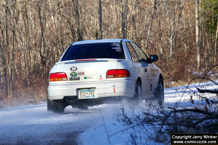 Jack Nelson / Isaac Zink Subaru Impreza on SS2, Nemadji Trail West.