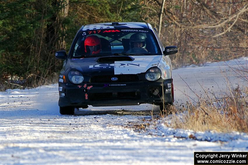 Peter Farrow / Jackson Sedivy Subaru WRX on SS2, Nemadji Trail West.