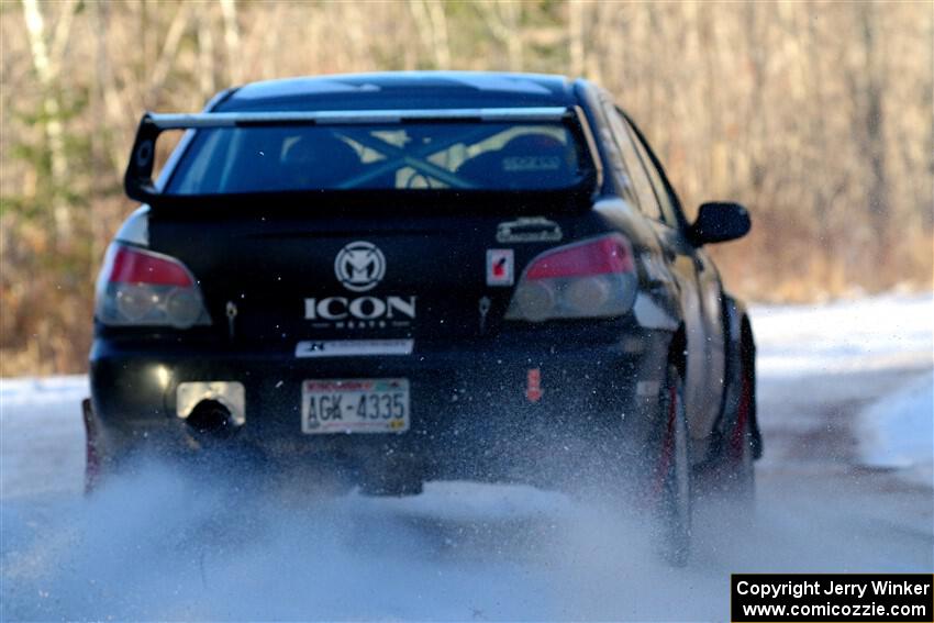 Peter Farrow / Jackson Sedivy Subaru WRX on SS2, Nemadji Trail West.