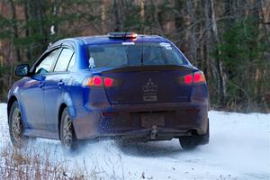 The '0' car, a Mitshibishi Lancer GTS, on SS3, Eastbound Again.