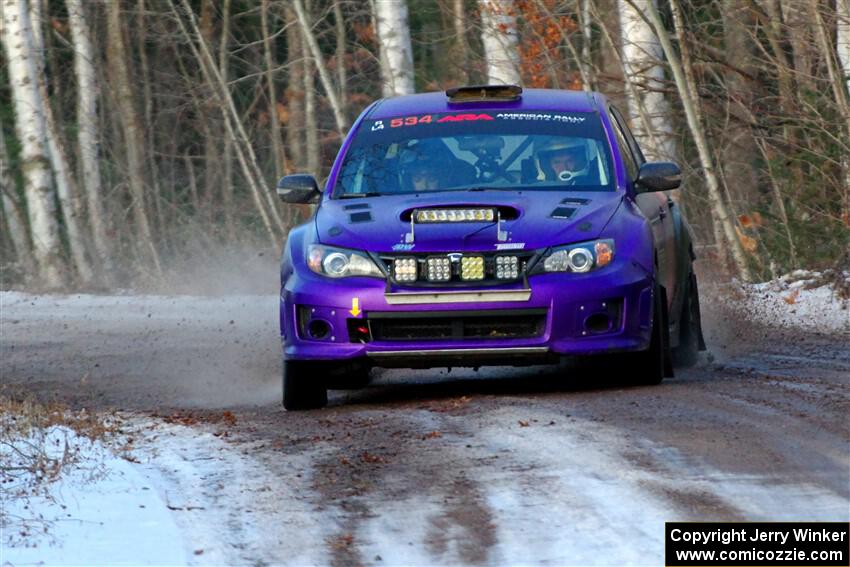 Silas Himes / Aleut Hatfield Subaru WRX STi on SS3, Eastbound Again.