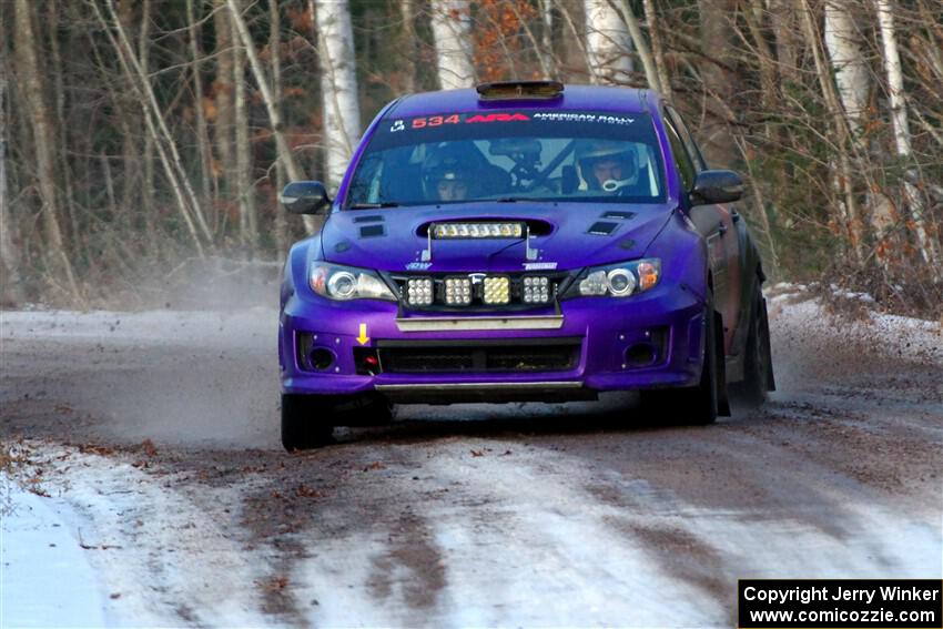 Silas Himes / Aleut Hatfield Subaru WRX STi on SS3, Eastbound Again.