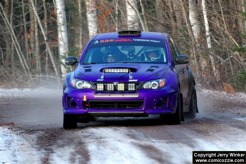 Silas Himes / Aleut Hatfield Subaru WRX STi on SS3, Eastbound Again.