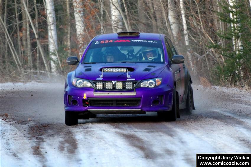 Silas Himes / Aleut Hatfield Subaru WRX STi on SS3, Eastbound Again.