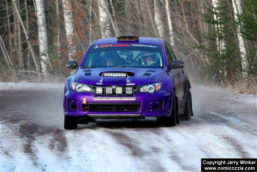 Silas Himes / Aleut Hatfield Subaru WRX STi on SS3, Eastbound Again.