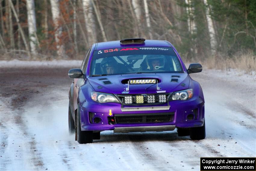 Silas Himes / Aleut Hatfield Subaru WRX STi on SS3, Eastbound Again.