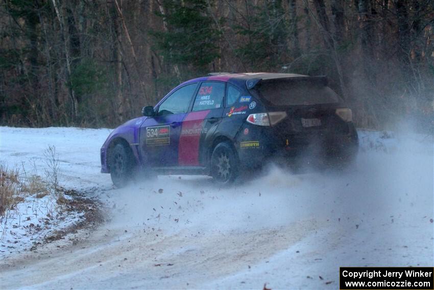 Silas Himes / Aleut Hatfield Subaru WRX STi on SS3, Eastbound Again.