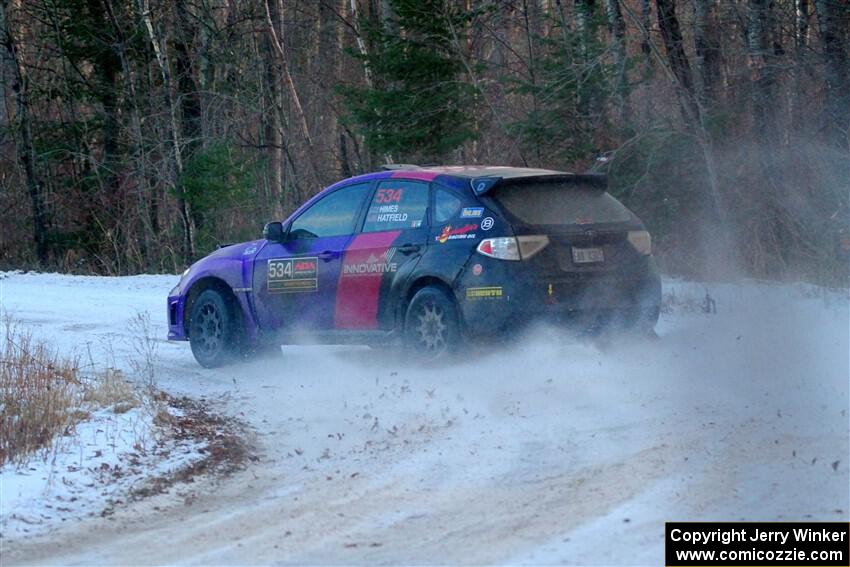 Silas Himes / Aleut Hatfield Subaru WRX STi on SS3, Eastbound Again.