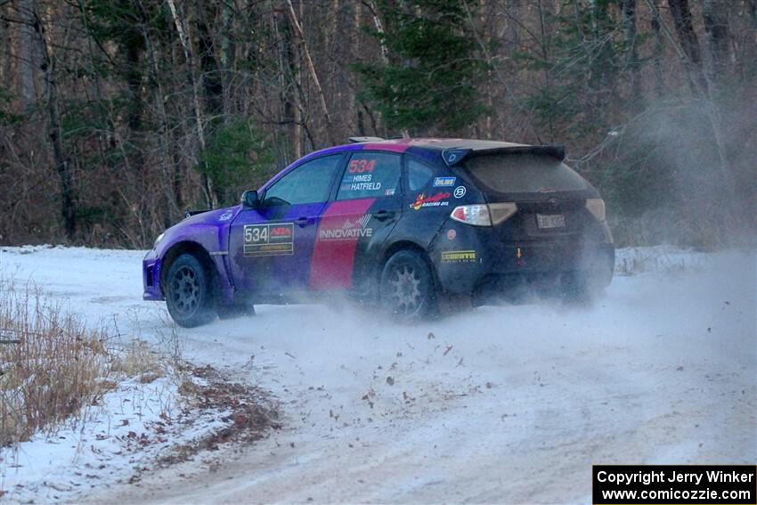 Silas Himes / Aleut Hatfield Subaru WRX STi on SS3, Eastbound Again.