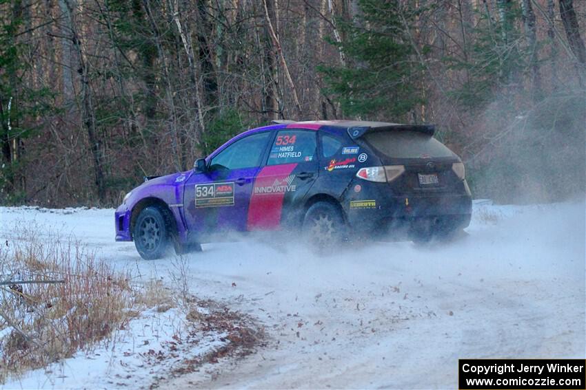 Silas Himes / Aleut Hatfield Subaru WRX STi on SS3, Eastbound Again.