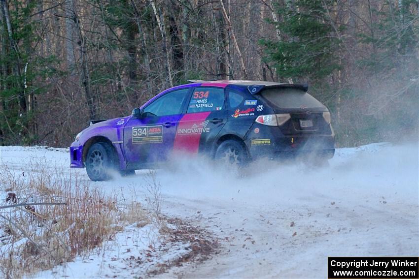 Silas Himes / Aleut Hatfield Subaru WRX STi on SS3, Eastbound Again.