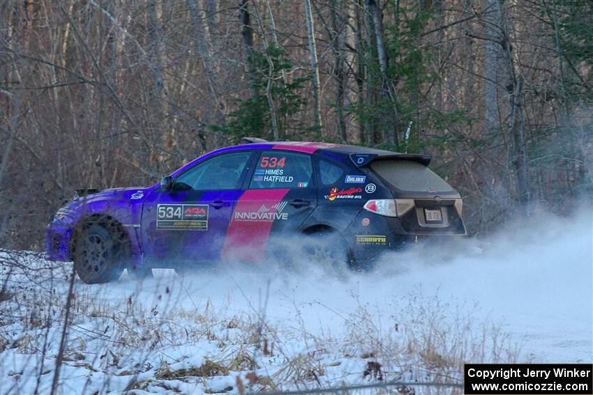 Silas Himes / Aleut Hatfield Subaru WRX STi on SS3, Eastbound Again.