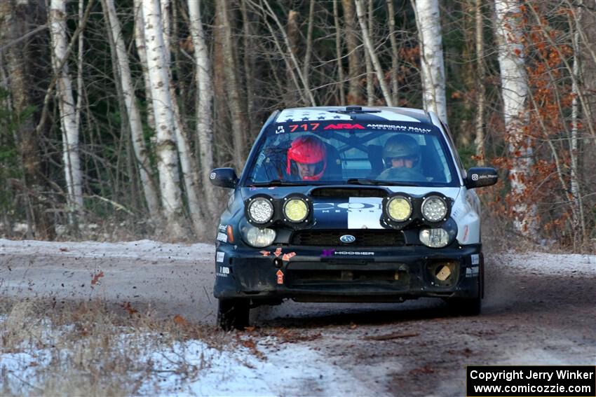 Peter Farrow / Jackson Sedivy Subaru WRX on SS3, Eastbound Again.