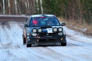 Peter Farrow / Jackson Sedivy Subaru WRX on SS3, Eastbound Again.