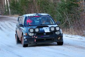 Peter Farrow / Jackson Sedivy Subaru WRX on SS3, Eastbound Again.