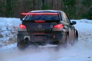 Peter Farrow / Jackson Sedivy Subaru WRX on SS3, Eastbound Again.