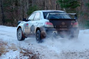 Peter Farrow / Jackson Sedivy Subaru WRX on SS3, Eastbound Again.