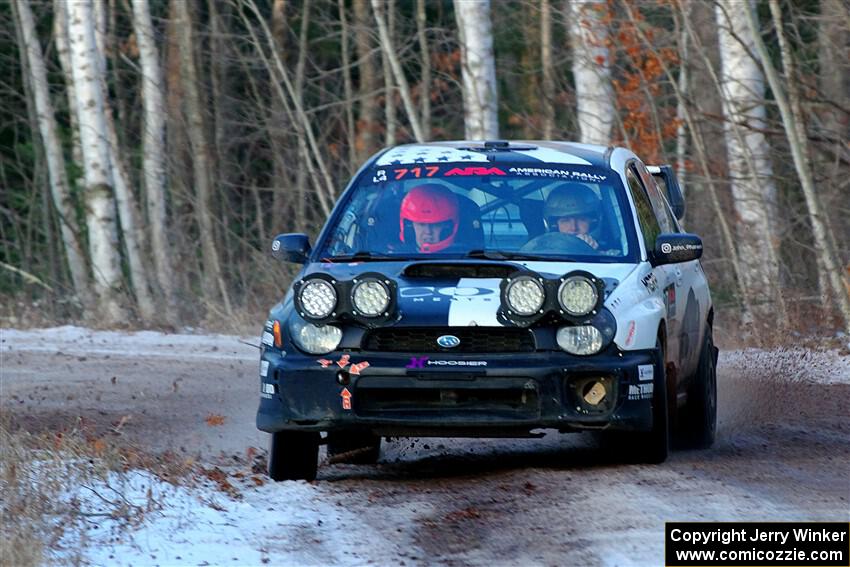 Peter Farrow / Jackson Sedivy Subaru WRX on SS3, Eastbound Again.