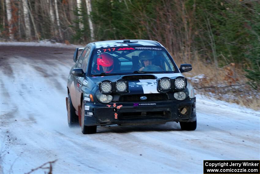 Peter Farrow / Jackson Sedivy Subaru WRX on SS3, Eastbound Again.