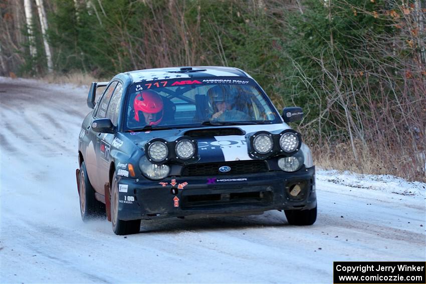 Peter Farrow / Jackson Sedivy Subaru WRX on SS3, Eastbound Again.