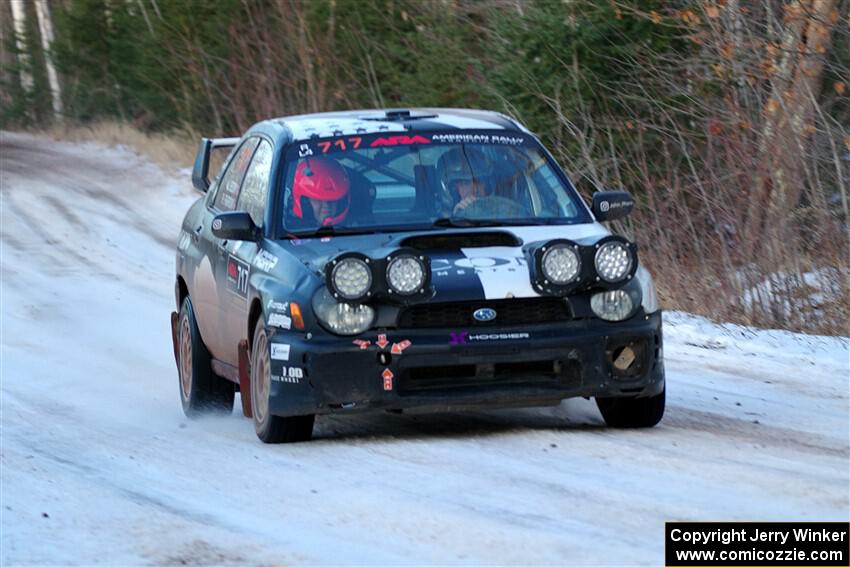 Peter Farrow / Jackson Sedivy Subaru WRX on SS3, Eastbound Again.