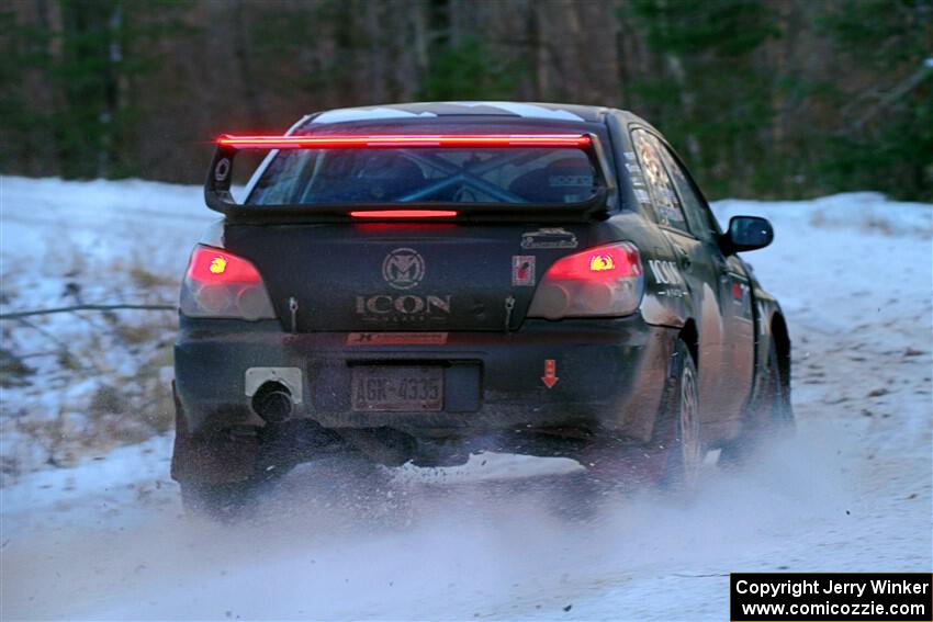 Peter Farrow / Jackson Sedivy Subaru WRX on SS3, Eastbound Again.