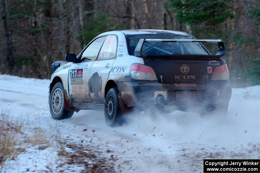 Peter Farrow / Jackson Sedivy Subaru WRX on SS3, Eastbound Again.