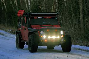 A Jeep Wrangler sweeps SS3, Eastbound Again.