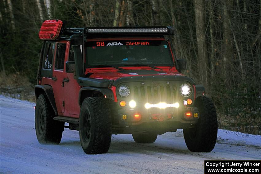 A Jeep Wrangler sweeps SS3, Eastbound Again.