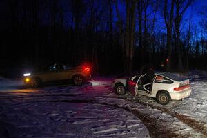 Peyton Goldenstein / Brent Lucio Honda CRX Si is pulled to a spot for pick up by John Ruschmeyer.