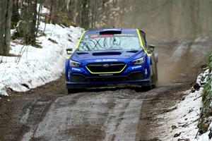 Travis Pastrana / Rhianon Gelsomino Subaru WRX ARA24 on SS11, Old State-Huff II.