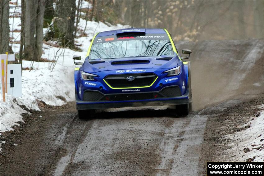 Travis Pastrana / Rhianon Gelsomino Subaru WRX ARA24 on SS11, Old State-Huff II.