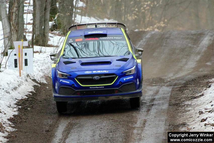 Travis Pastrana / Rhianon Gelsomino Subaru WRX ARA24 on SS11, Old State-Huff II.