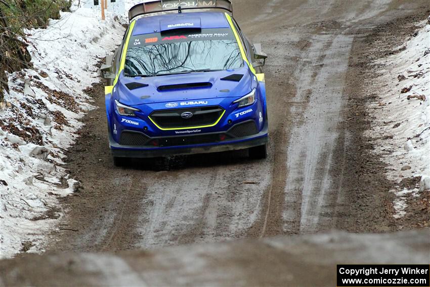 Travis Pastrana / Rhianon Gelsomino Subaru WRX ARA24 on SS11, Old State-Huff II.