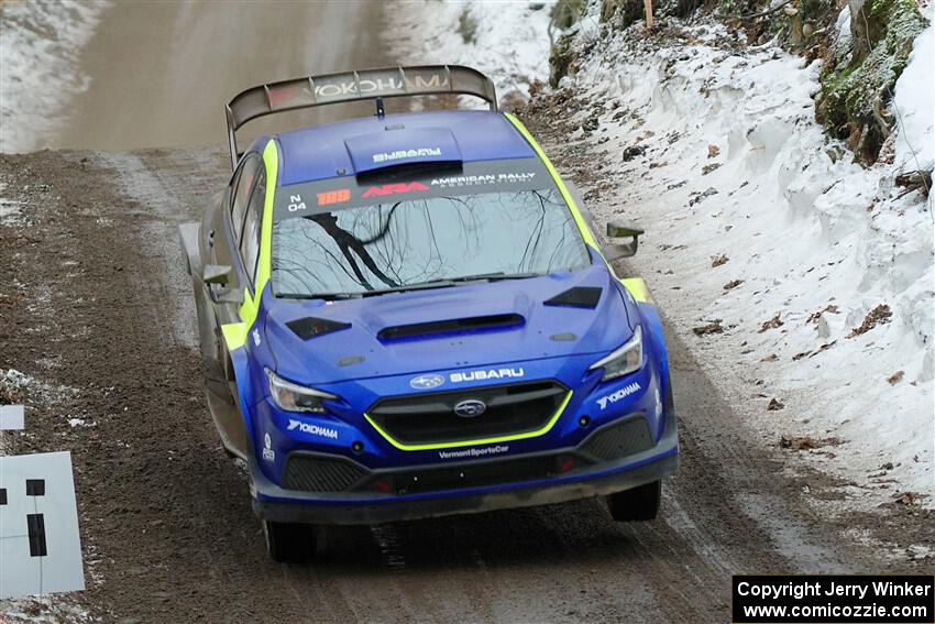 Travis Pastrana / Rhianon Gelsomino Subaru WRX ARA24 on SS11, Old State-Huff II.