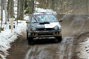 John Farrow / Michael Farrow Subaru WRX on SS11, Old State-Huff II.