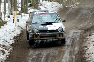 John Farrow / Michael Farrow Subaru WRX on SS11, Old State-Huff II.