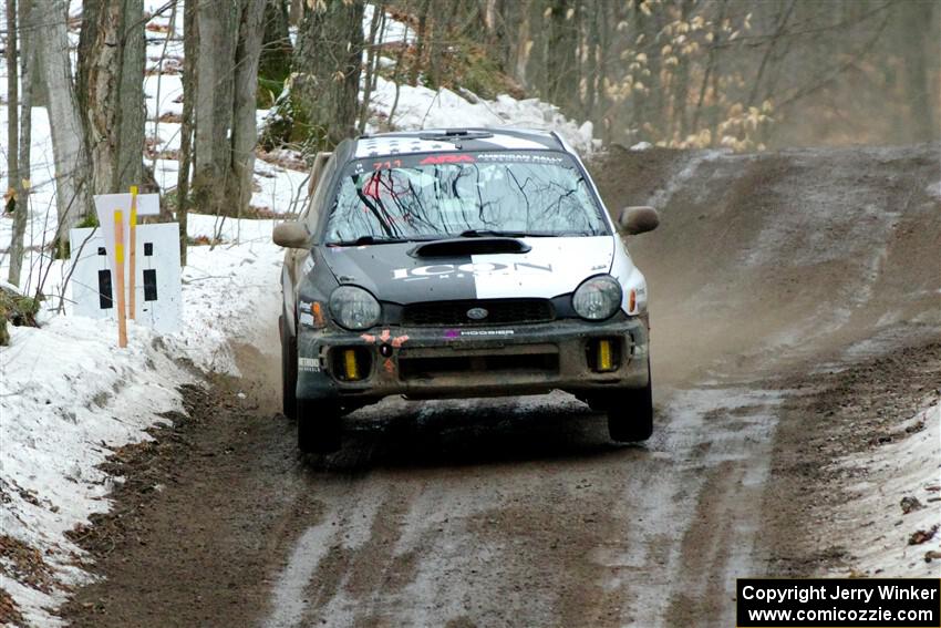 John Farrow / Michael Farrow Subaru WRX on SS11, Old State-Huff II.