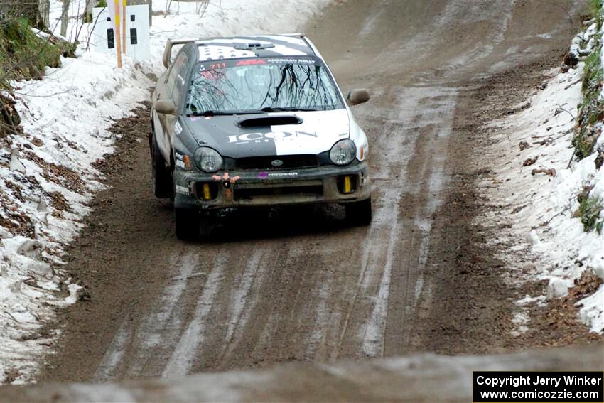 John Farrow / Michael Farrow Subaru WRX on SS11, Old State-Huff II.